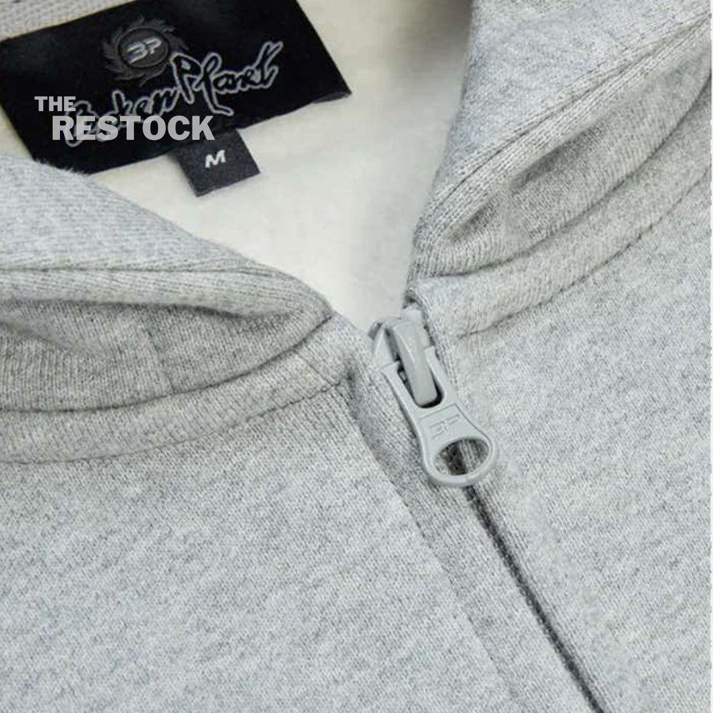 Broken Planet Sun Zip-Up Hoodie - Heather Grey