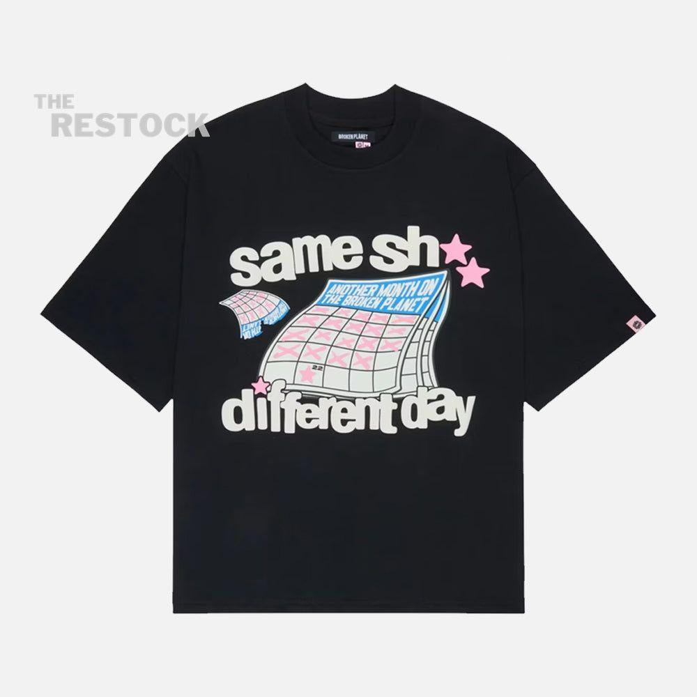 Broken Planet Different Day T-Shirt - Midnight Black