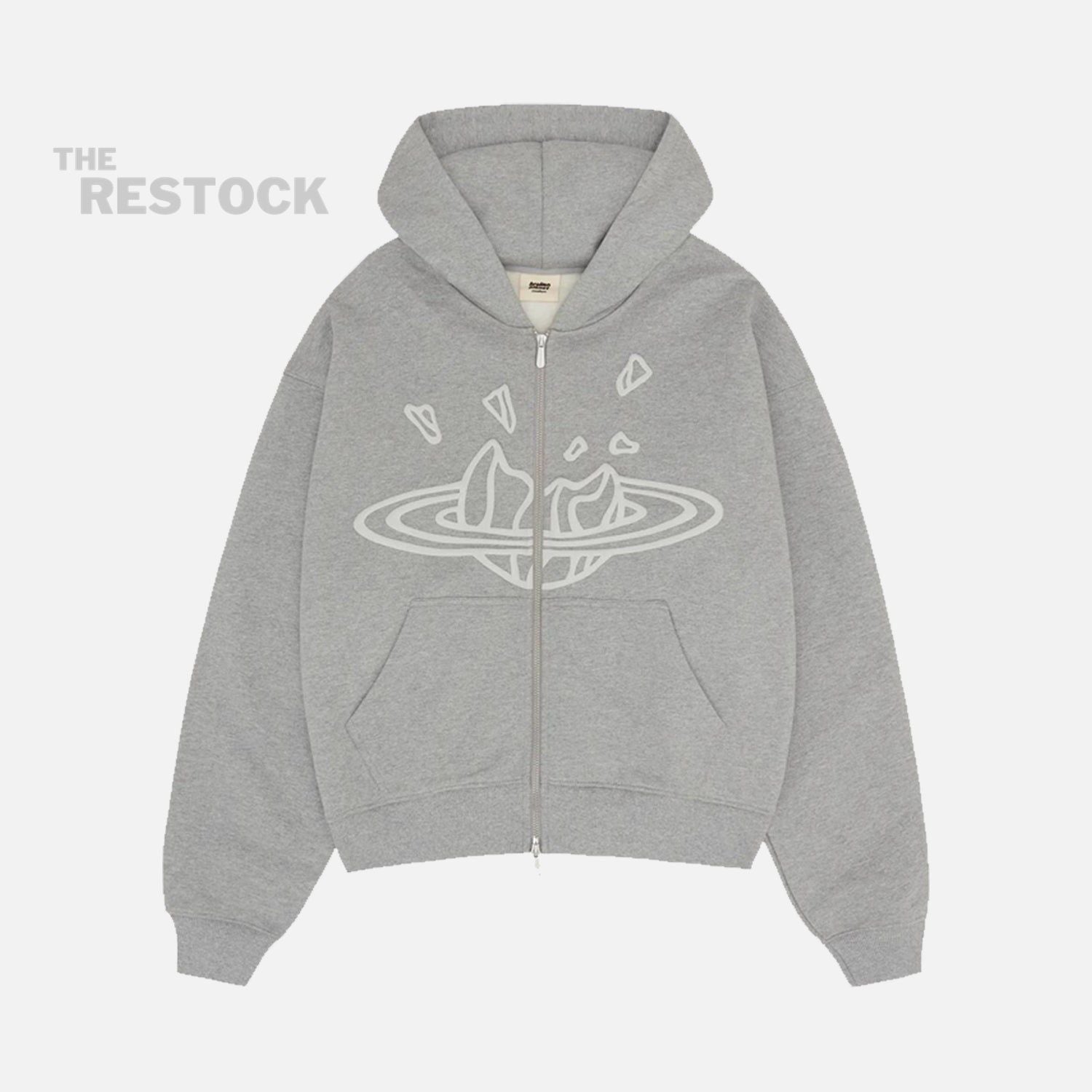 Broken Planet Zip-Up Hoodie - Heather Grey