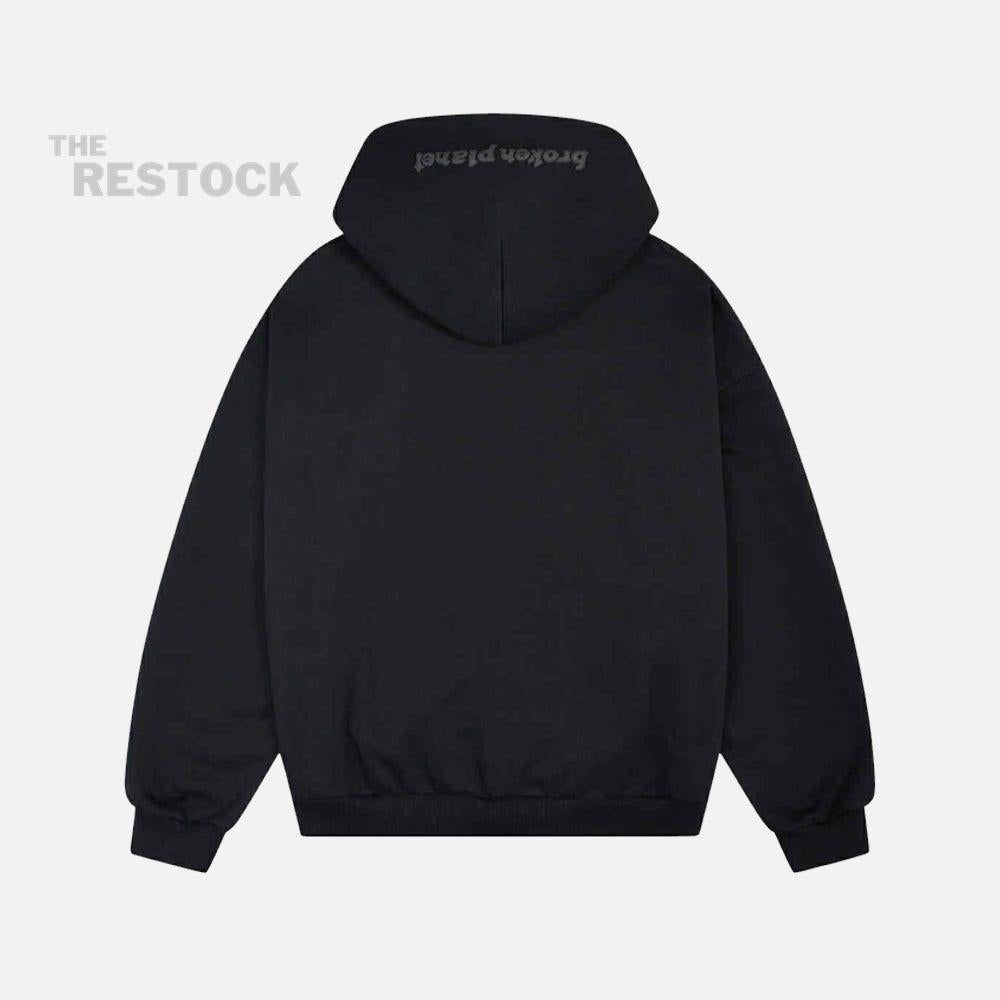 Broken Planet Zip-Up Hoodie - Midnight Black