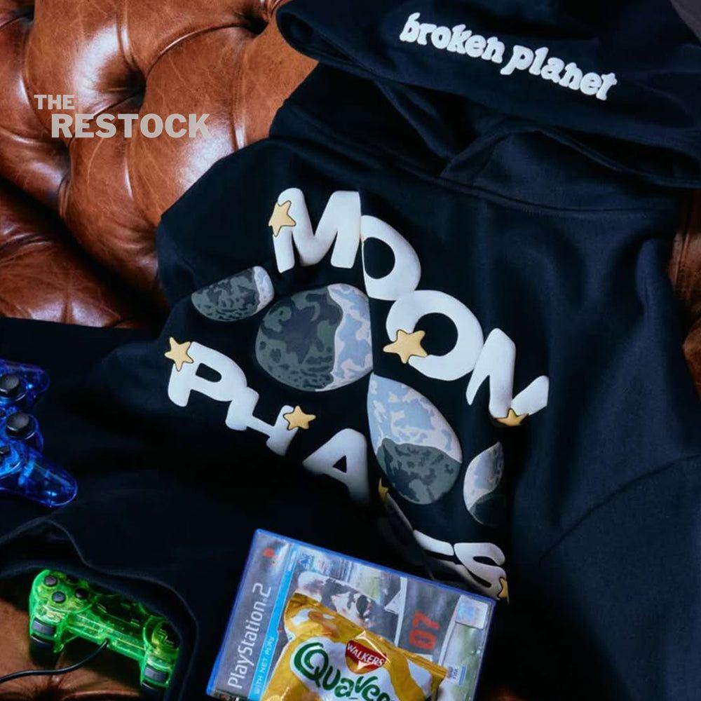 Broken Planet Moon Phases Hoodie - Midnight Black