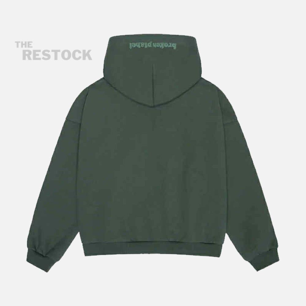 Broken Planet Zip-Up Hoodie - Emerald Green
