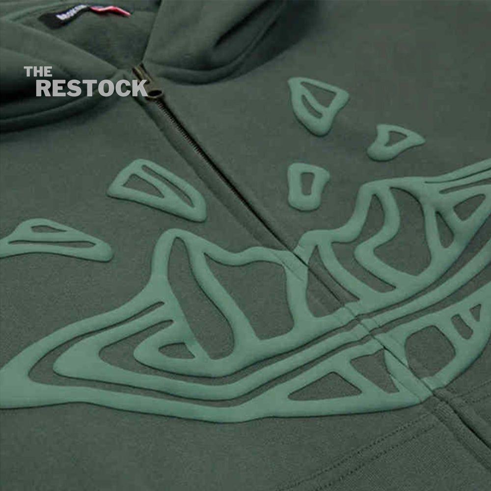 Broken Planet Zip-Up Hoodie - Emerald Green