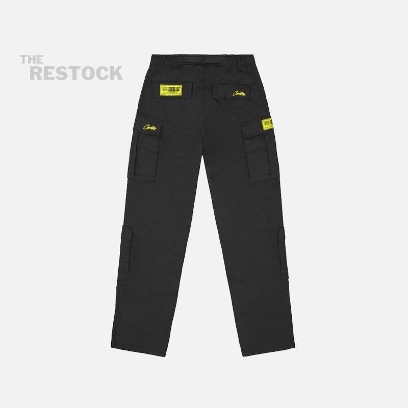 Corteiz RTW Alcatraz Guerillaz Cargo Trouser - Black / Yellow