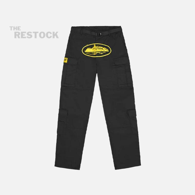 Corteiz RTW Alcatraz Guerillaz Cargo Trouser - Black / Yellow