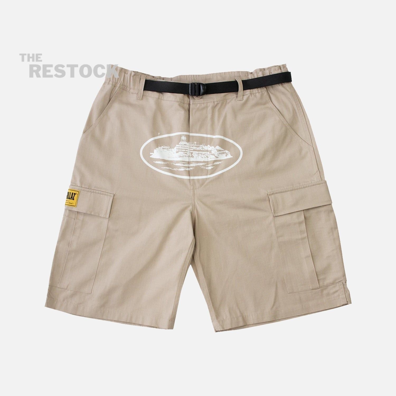 Corteiz RTW OG Alcatraz Cargo Shorts - Beige