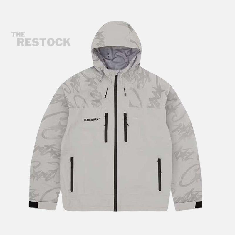 Corteiz RTW Elitework Waterproof Shell Jacket - Platinum