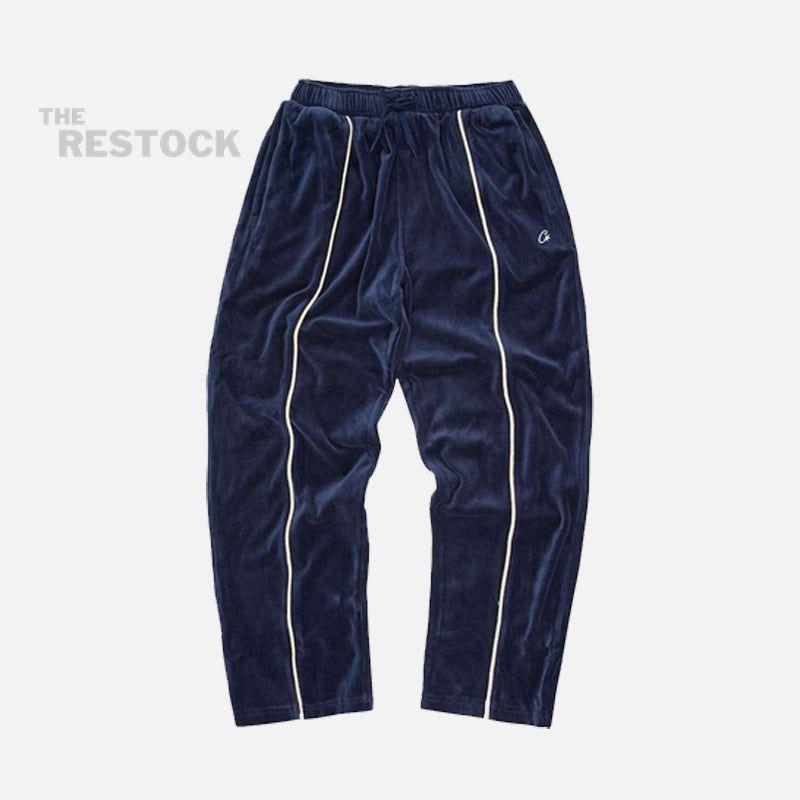 Corteiz RTW VVS Uptown Velour Track Pants - Navy