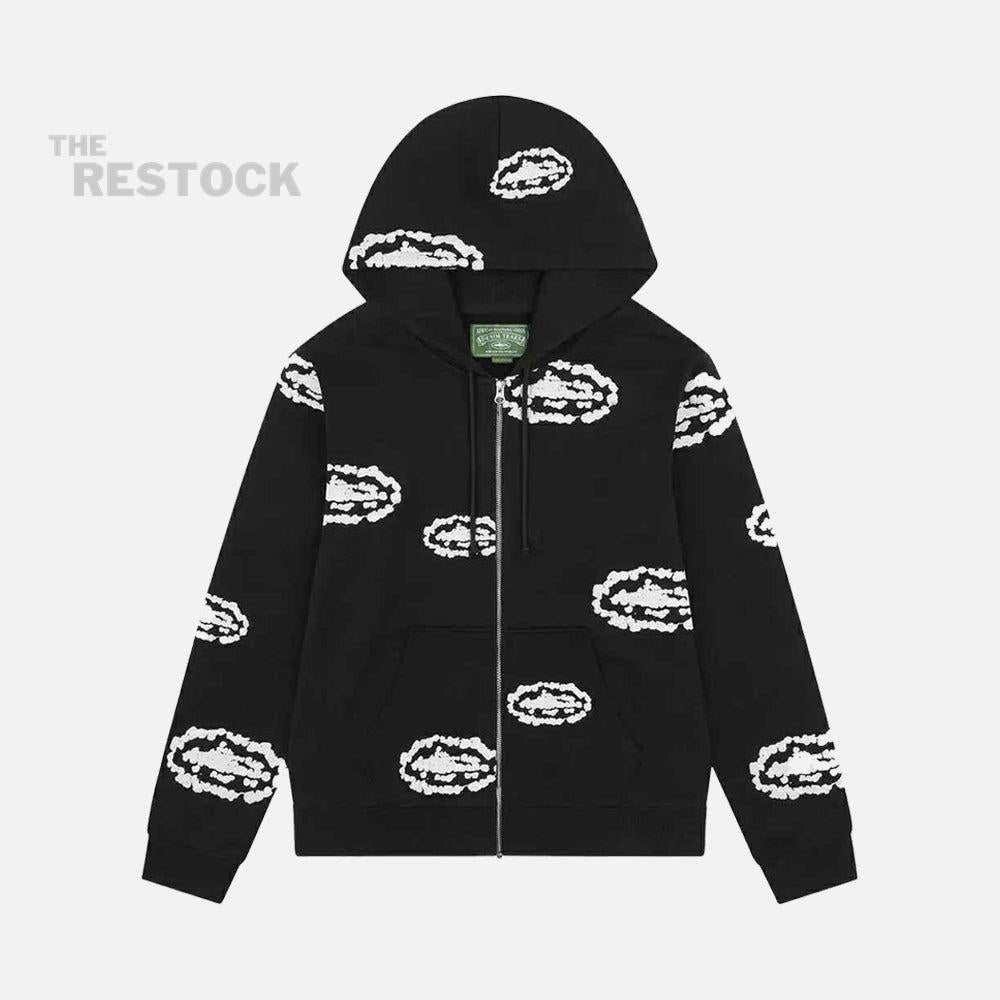 Denim Tears x Corteiz RTW Cotton Wreath Zip-Up Hoodie - Black