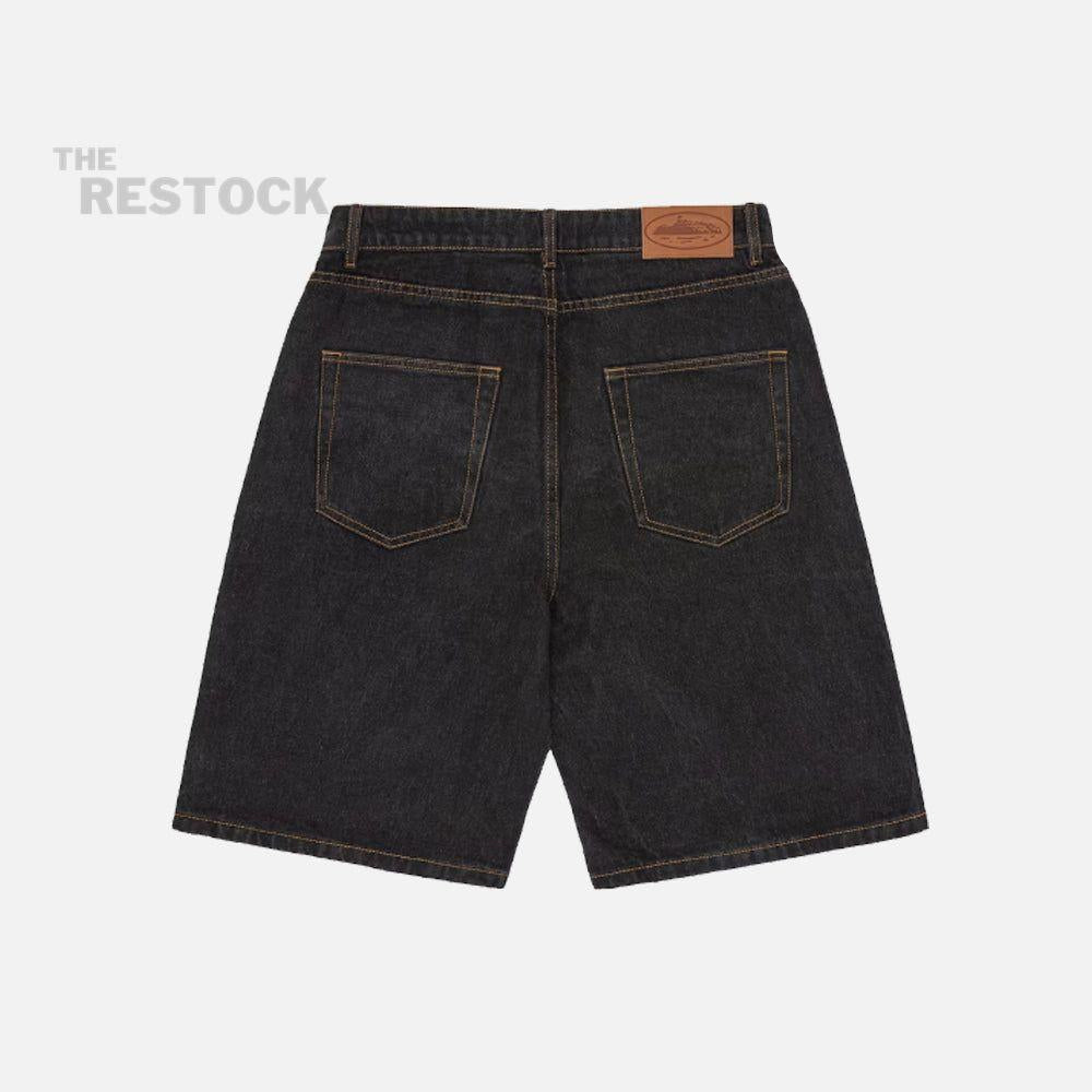 Corteiz RTW Alcatraz Denim Shorts - Washed Black
