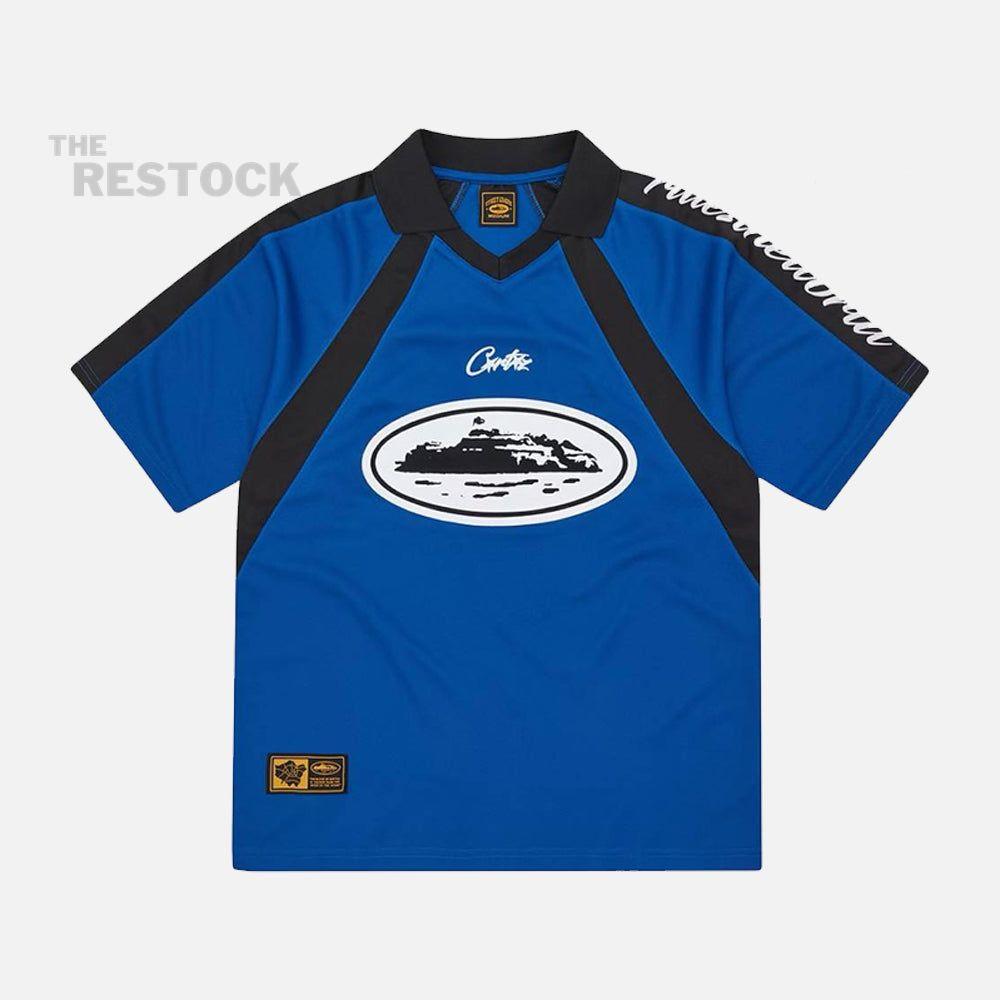 Corteiz RTW Alcatraz Panel Football Jersey - Navy / White