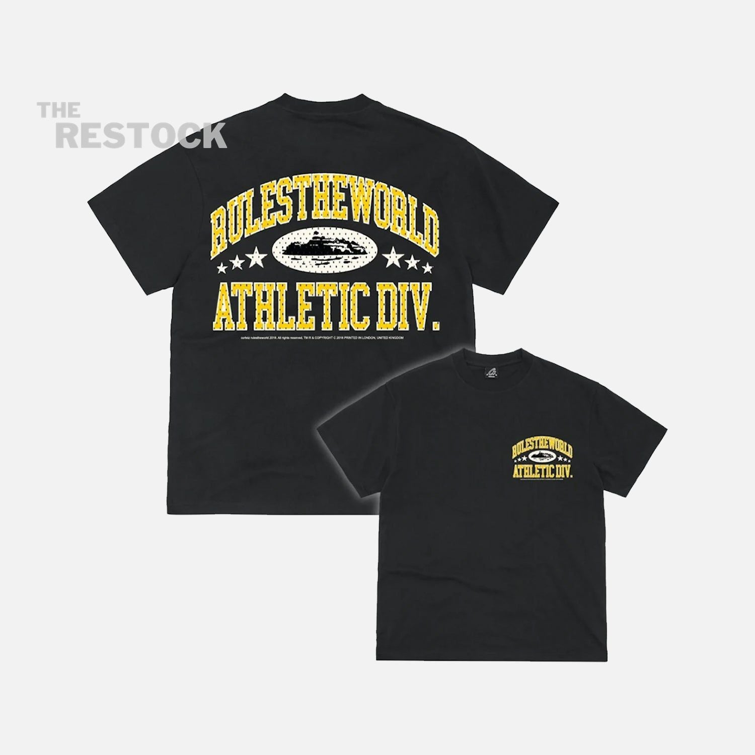 Corteiz RTW Athletic Divison T-Shirt - Black / Yellow