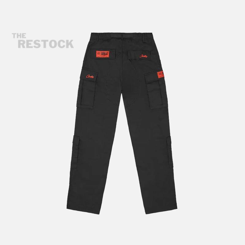 Corteiz RTW Alcatraz Guerillaz Cargo Trouser - Black / Red