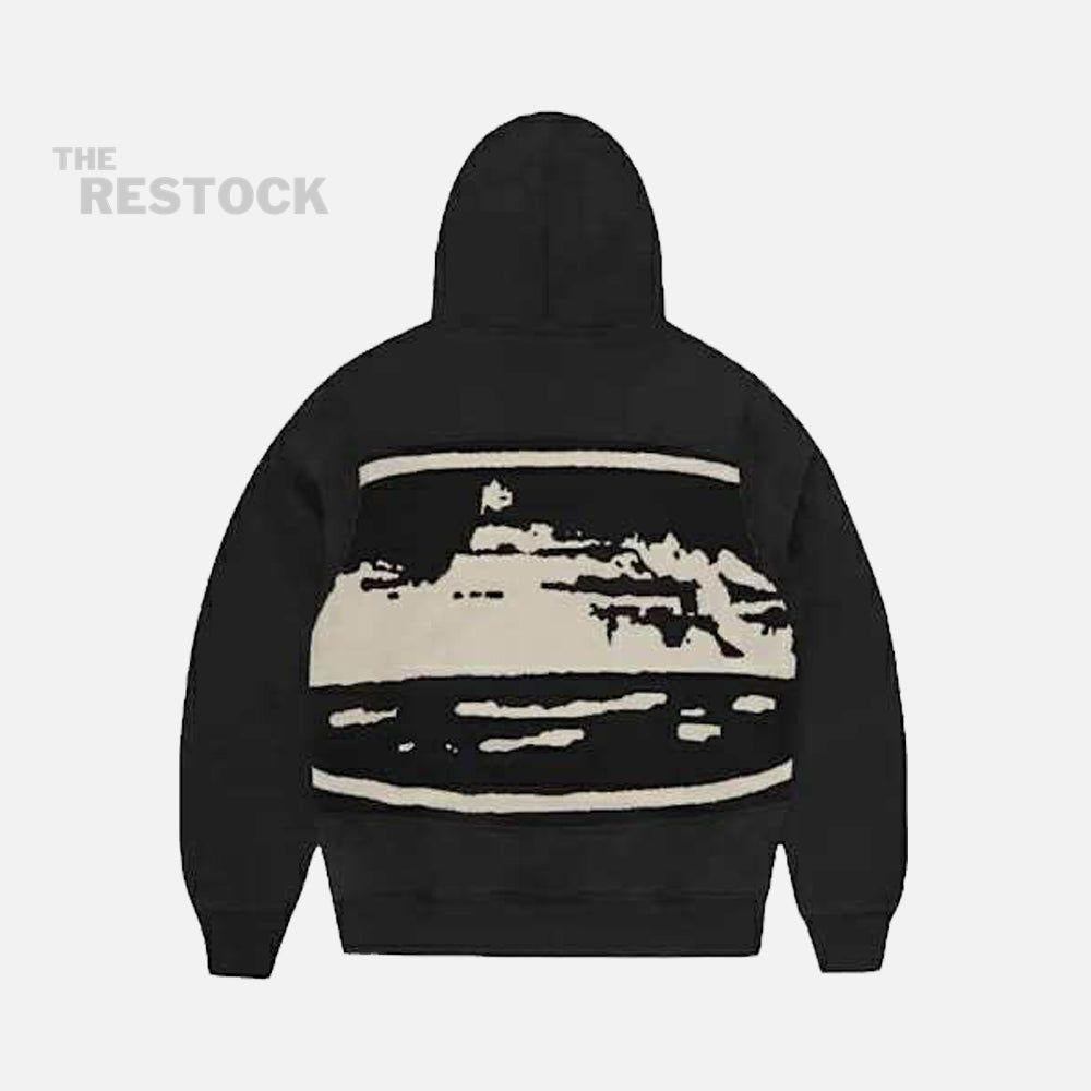 Corteiz RTW Alcatraz Mixed Panel Zip-Up Hoodie - Black