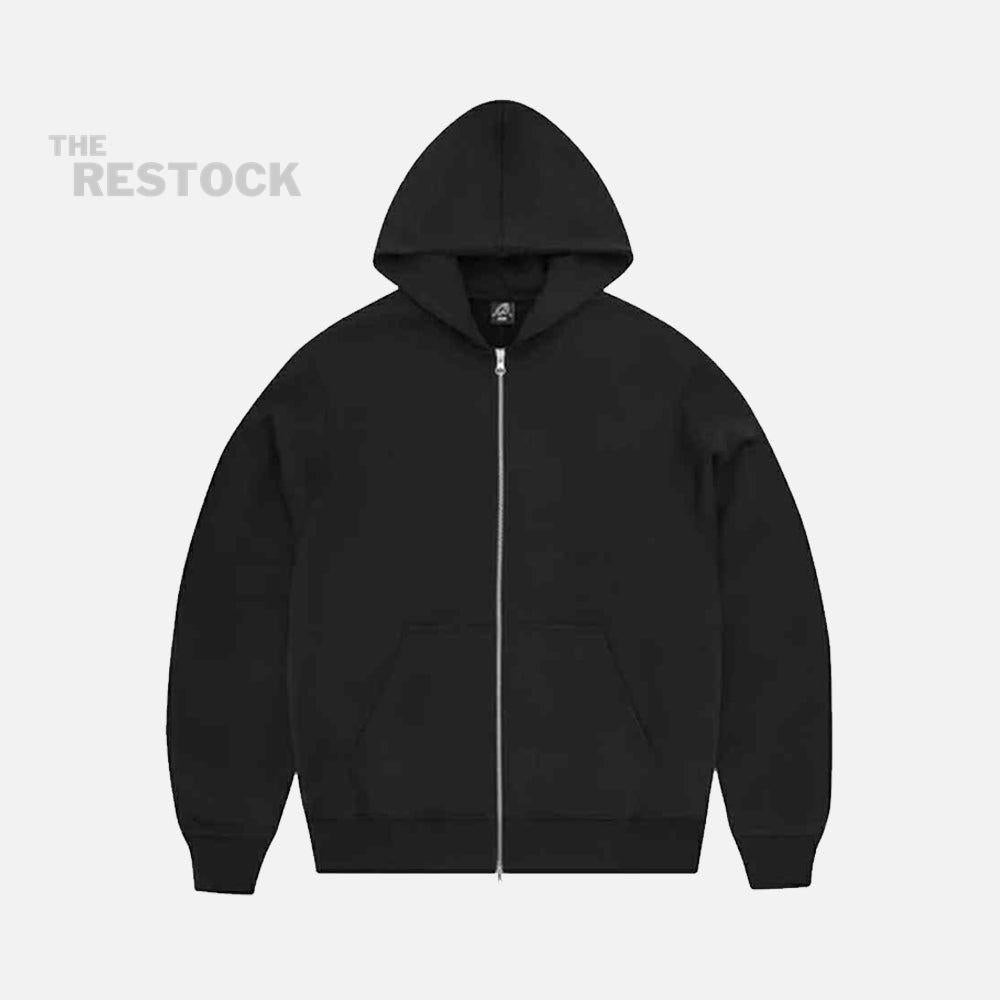 Corteiz RTW Alcatraz Mixed Panel Zip-Up Hoodie - Black