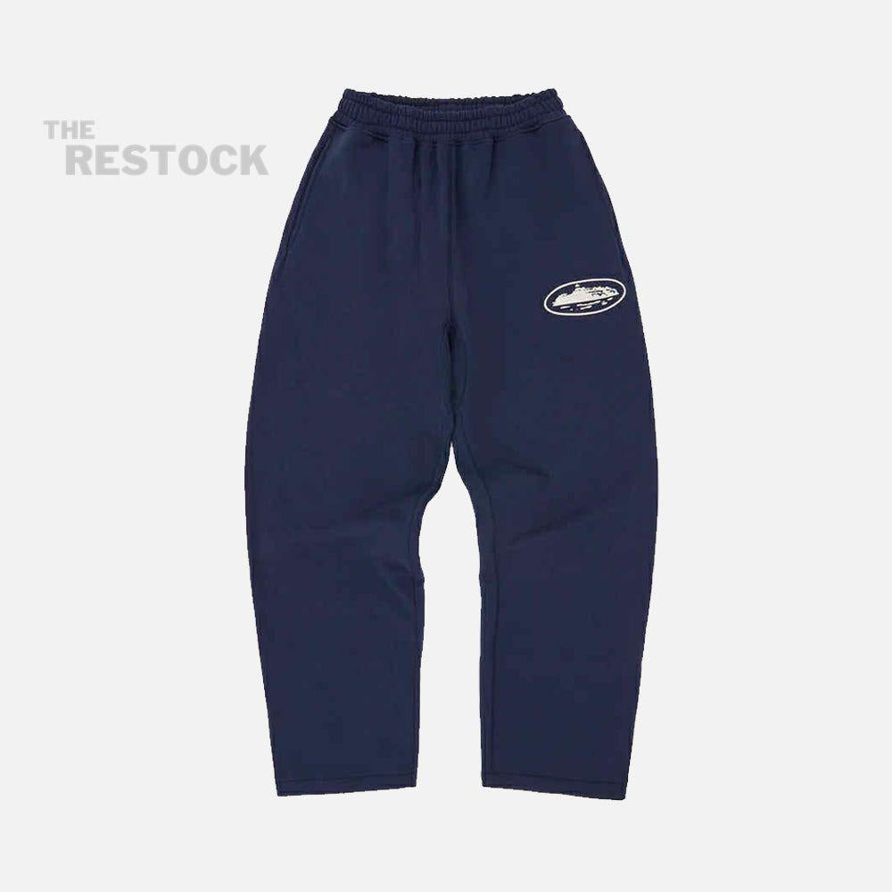 Corteiz RTW Island Puff Print Open Hem Pant - Navy