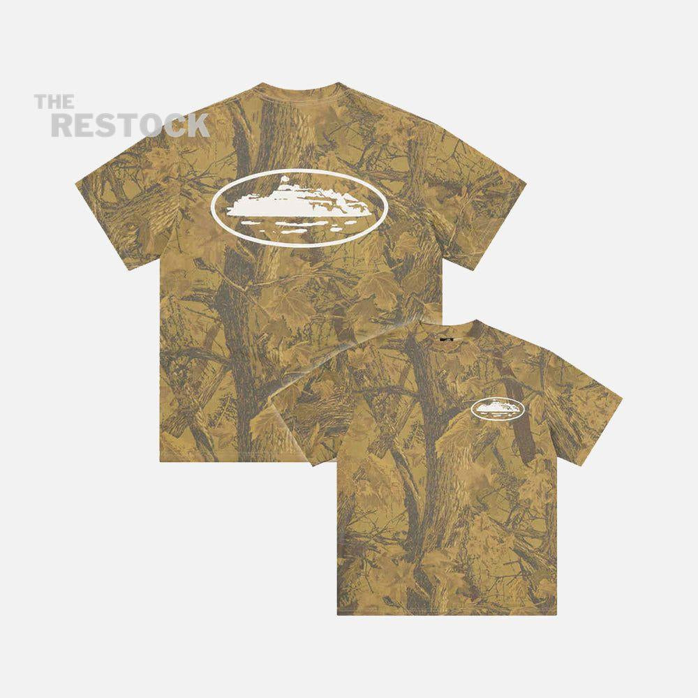 Corteiz RTW OG Island Puff Print T-Shirt - Forest Camo