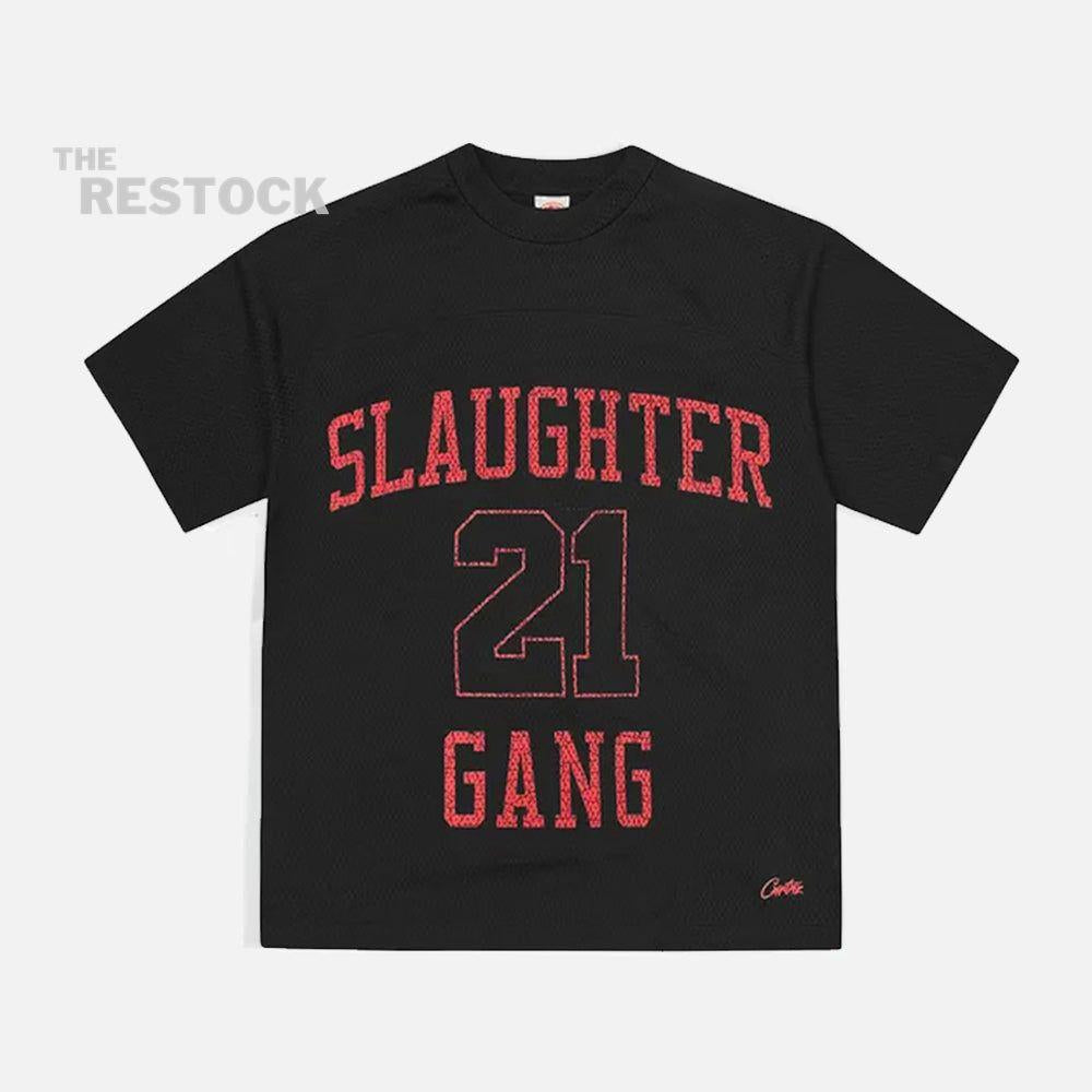 Corteiz RTW x Slaughter Gang HMP Mesh Panel Jersey - Black / Red
