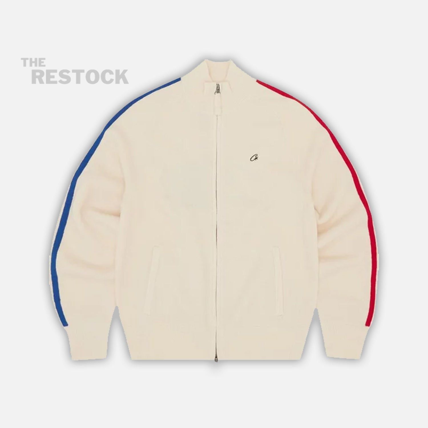 Preloved Corteiz RTW Knit Zip Up Fleece - Cream