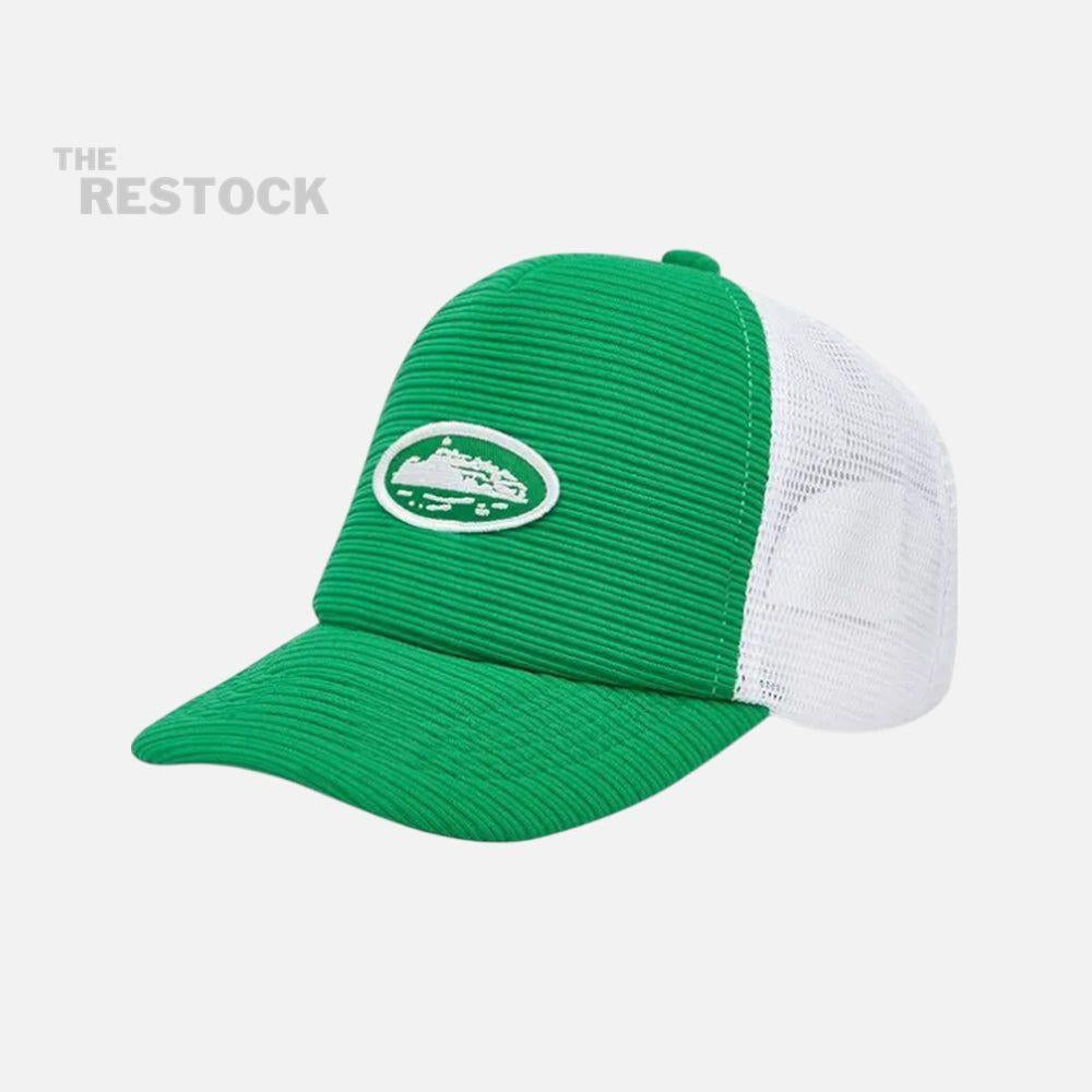 Corteiz RTW Short Peak Trucker Hat - Green / White
