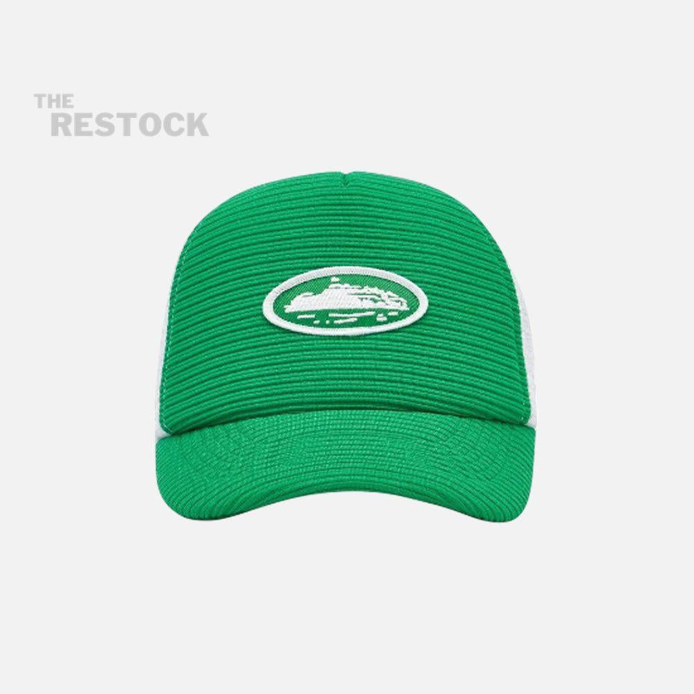 Corteiz RTW Short Peak Trucker Hat - Green / White