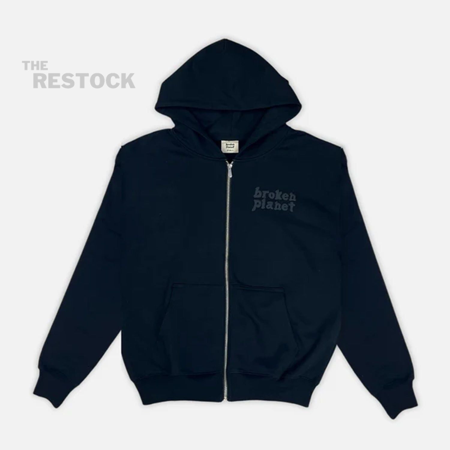 Preloved Broken Planet Market Basics Zip Up Hoodie - Midnight Black
