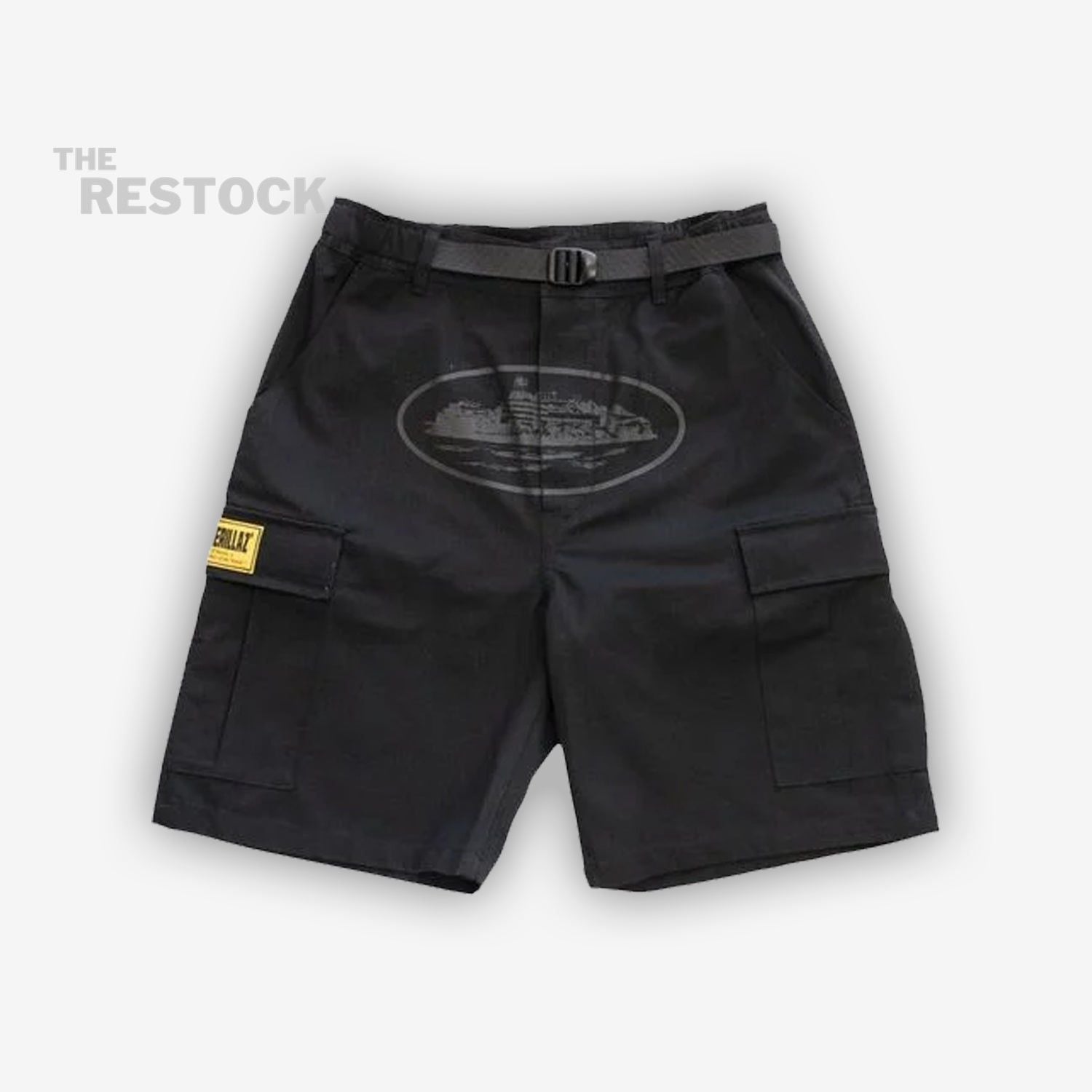 Preloved Corteiz OG Alcatraz Cargo Shorts - Triple Black