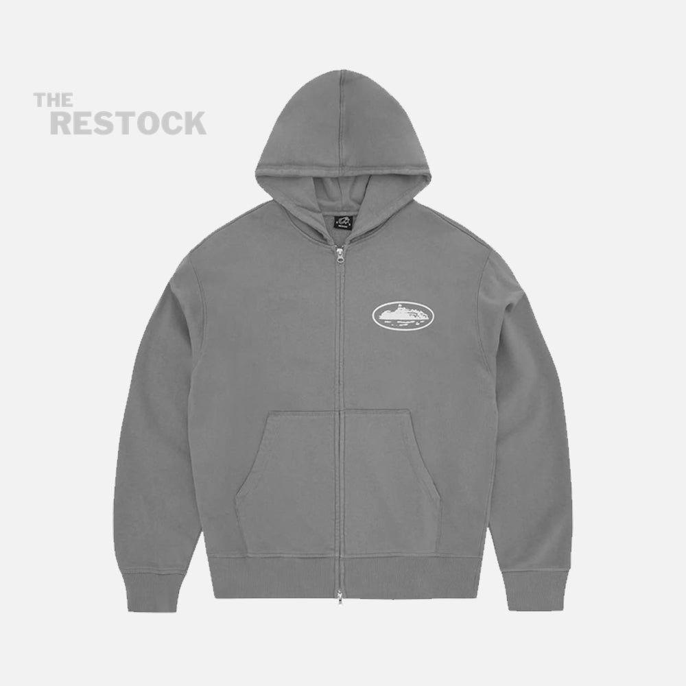 Corteiz RTW Island Puff Print Zip Hoodie - Gully Grey