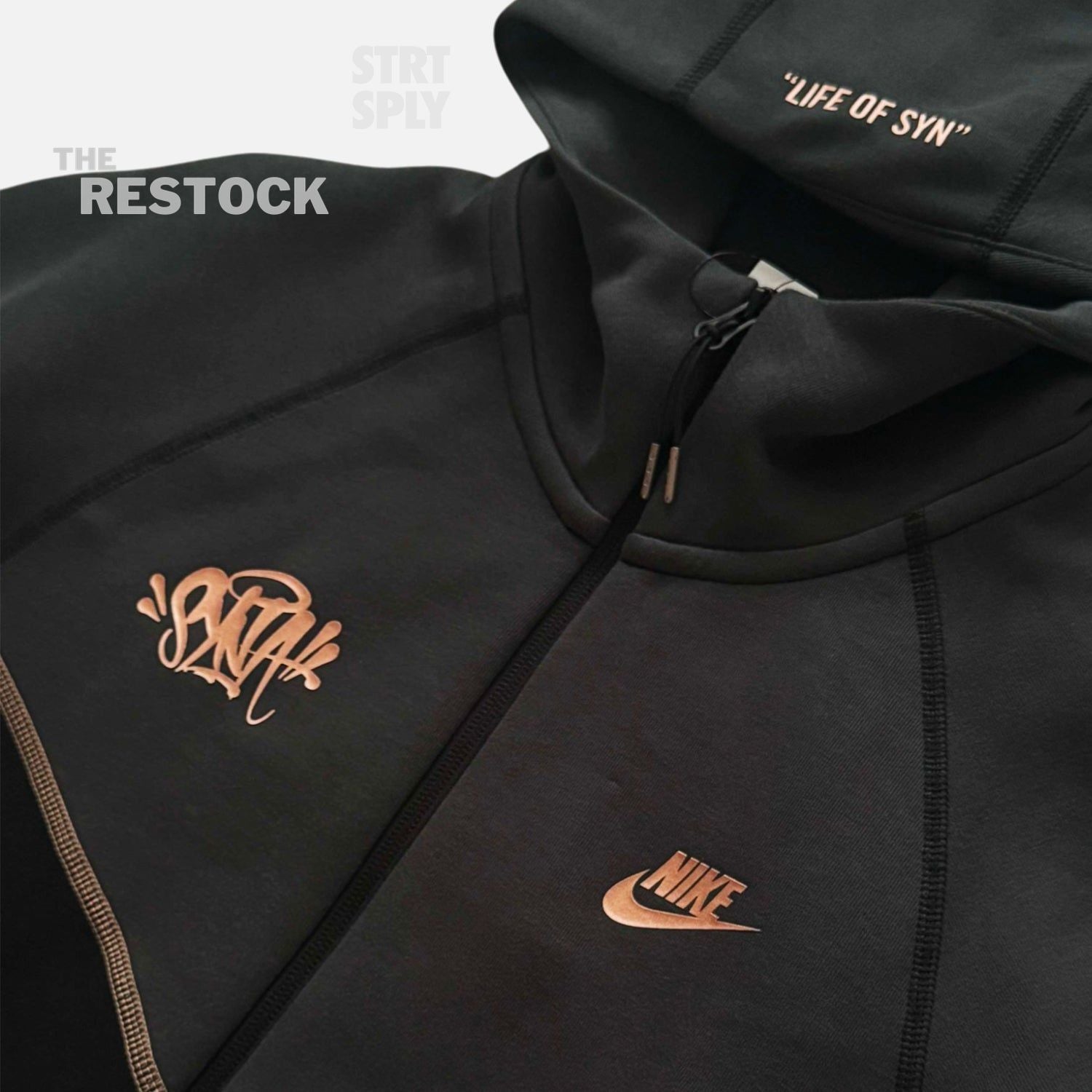 Nike x Syna World Tech Fleece Zip-Up Hoodie - Black / Bronze