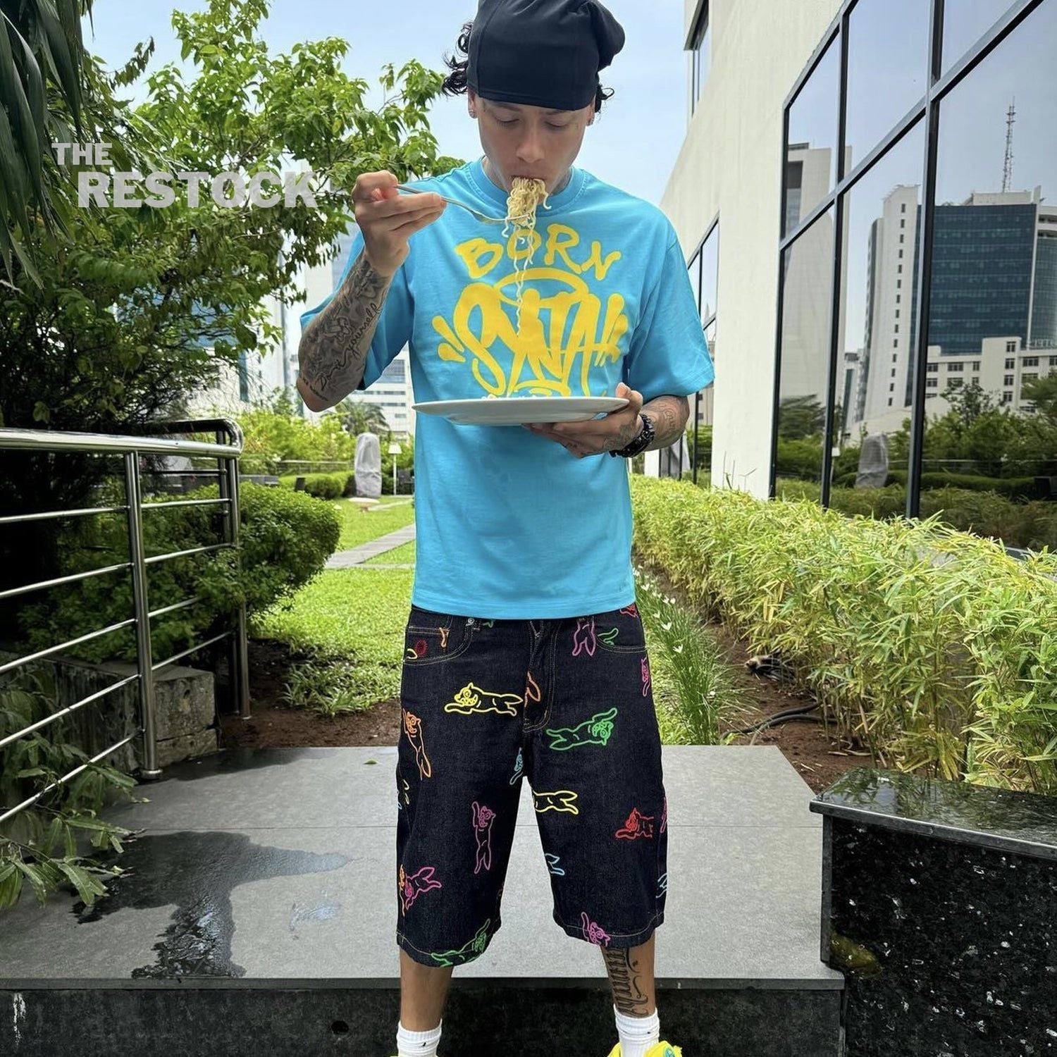 Syna World Born Syna Logo T-Shirt - Blue / Yellow