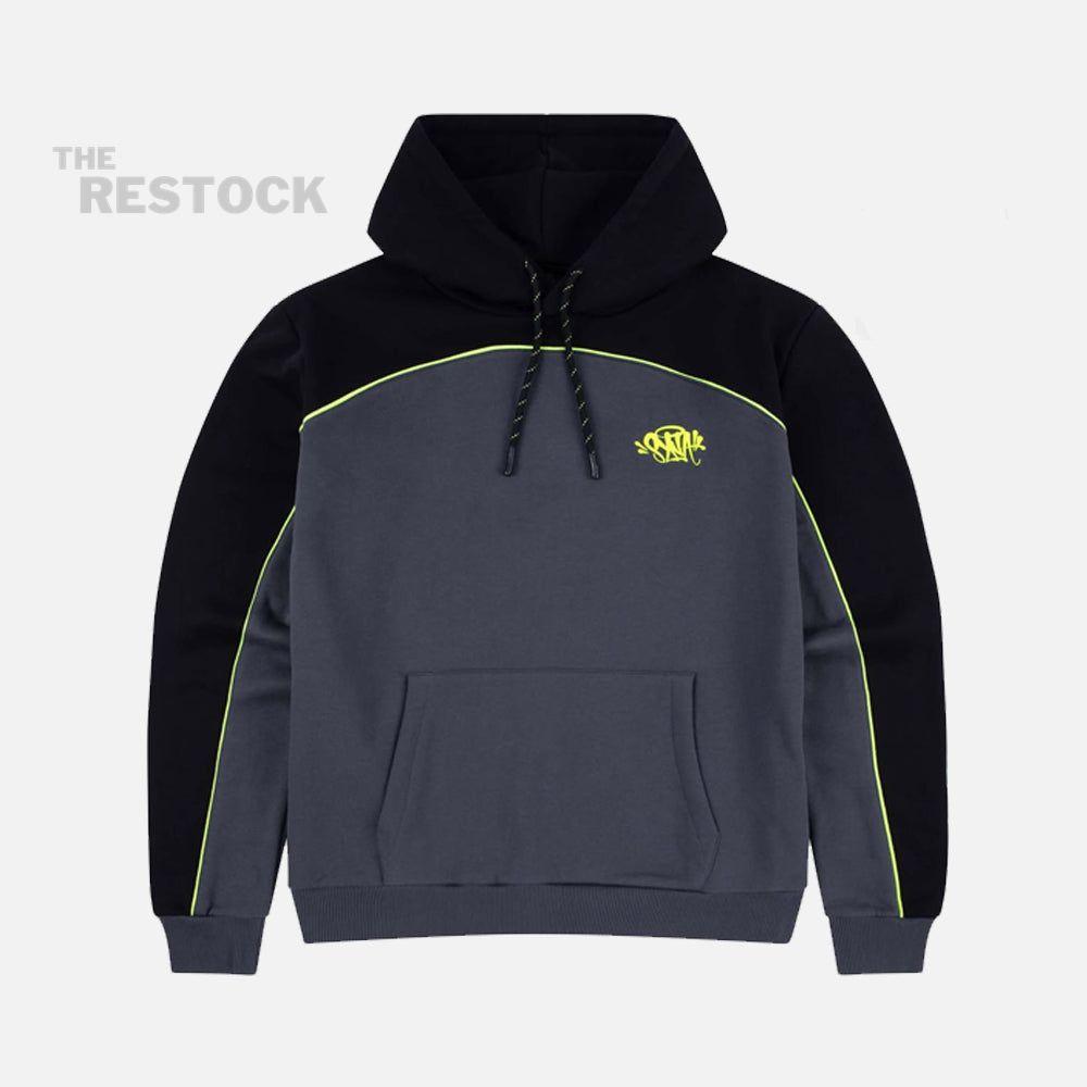 Syna World Team Pipe Hoodie - Black / Grey / Volt Green
