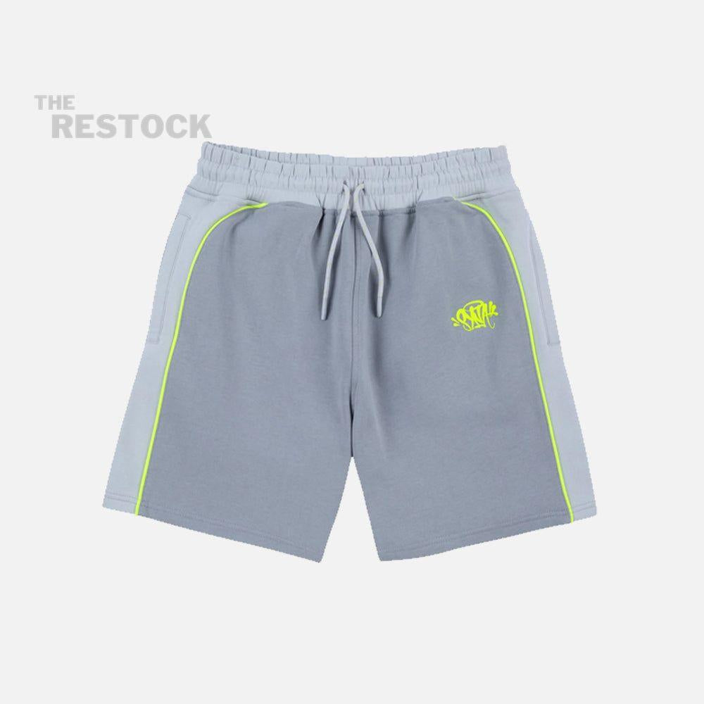 Syna World Team Pipe Shorts - Grey / Volt Green