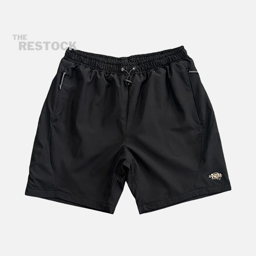 Syna World Vortex Woven Shorts - Black / Rose Gold