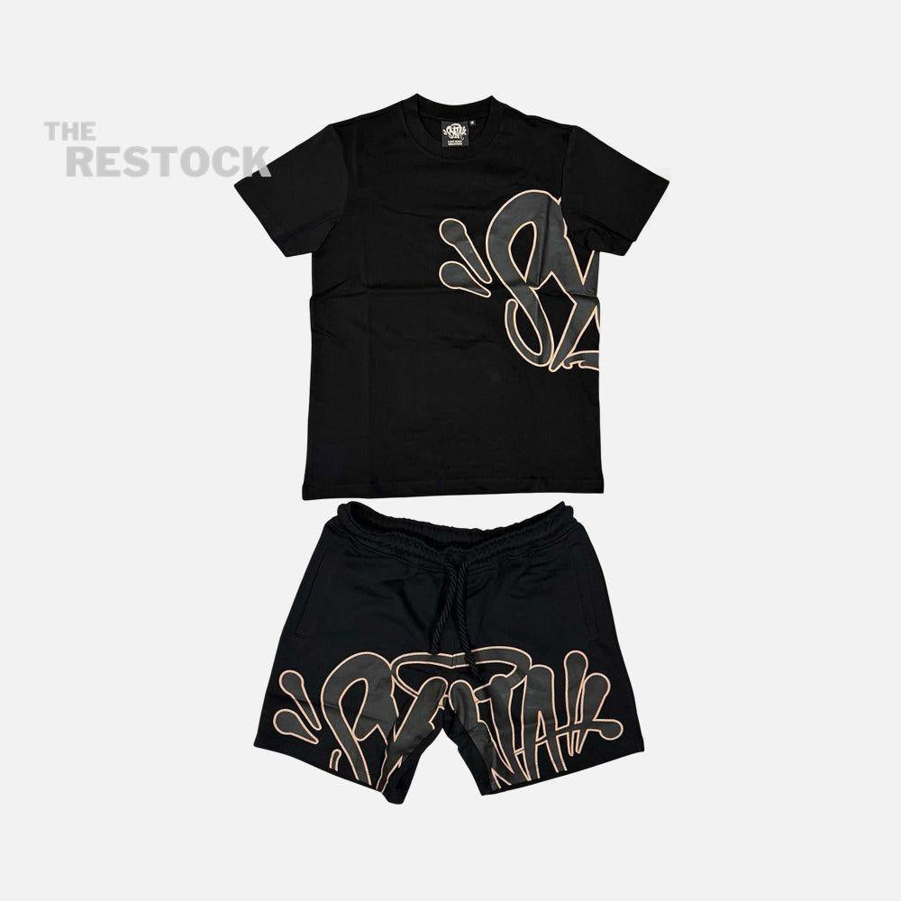Syna World T-Shirt & Shorts Logo Set - Black / Rose Gold