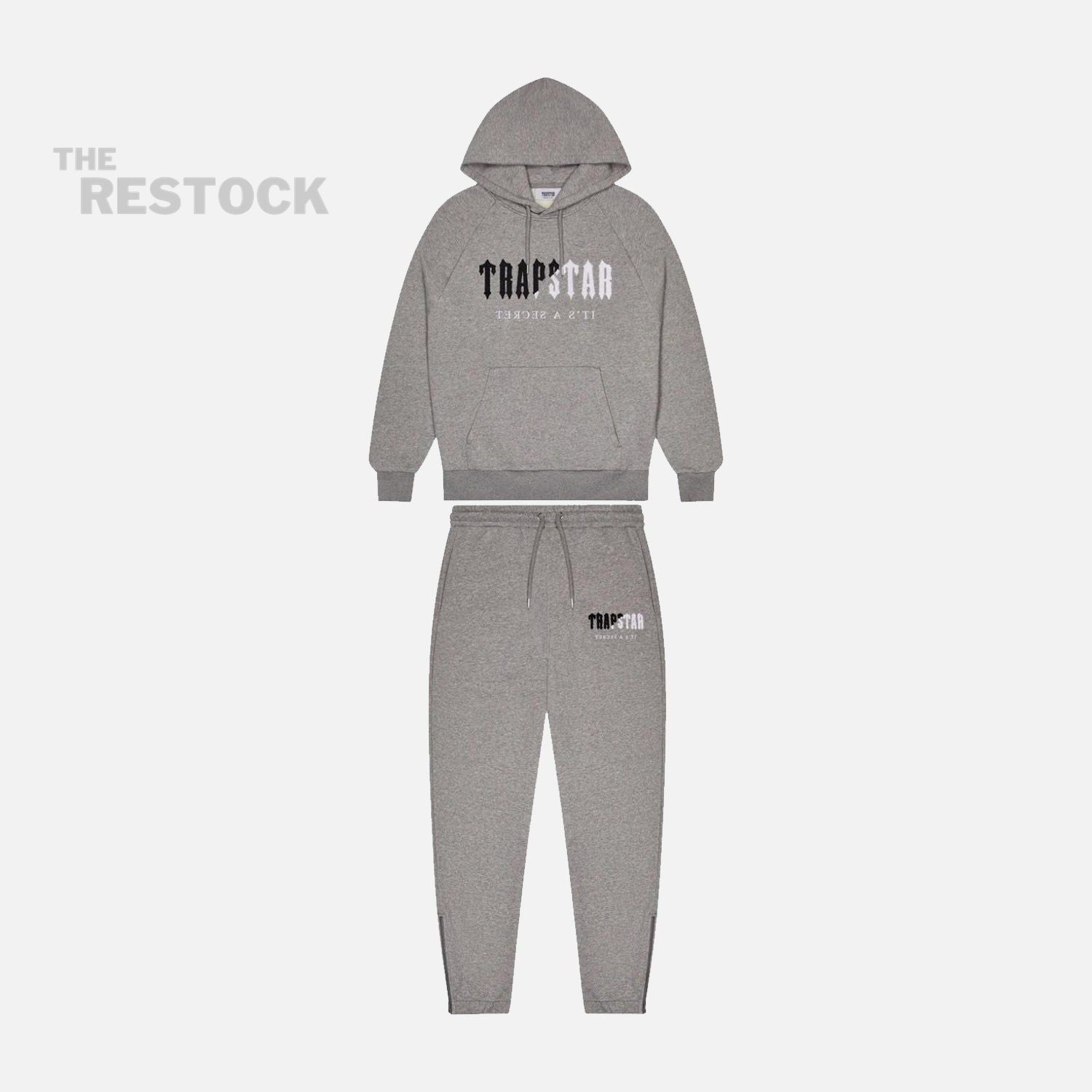 Trapstar Chenille Decoded Hooded Tracksuit - Grey / Black