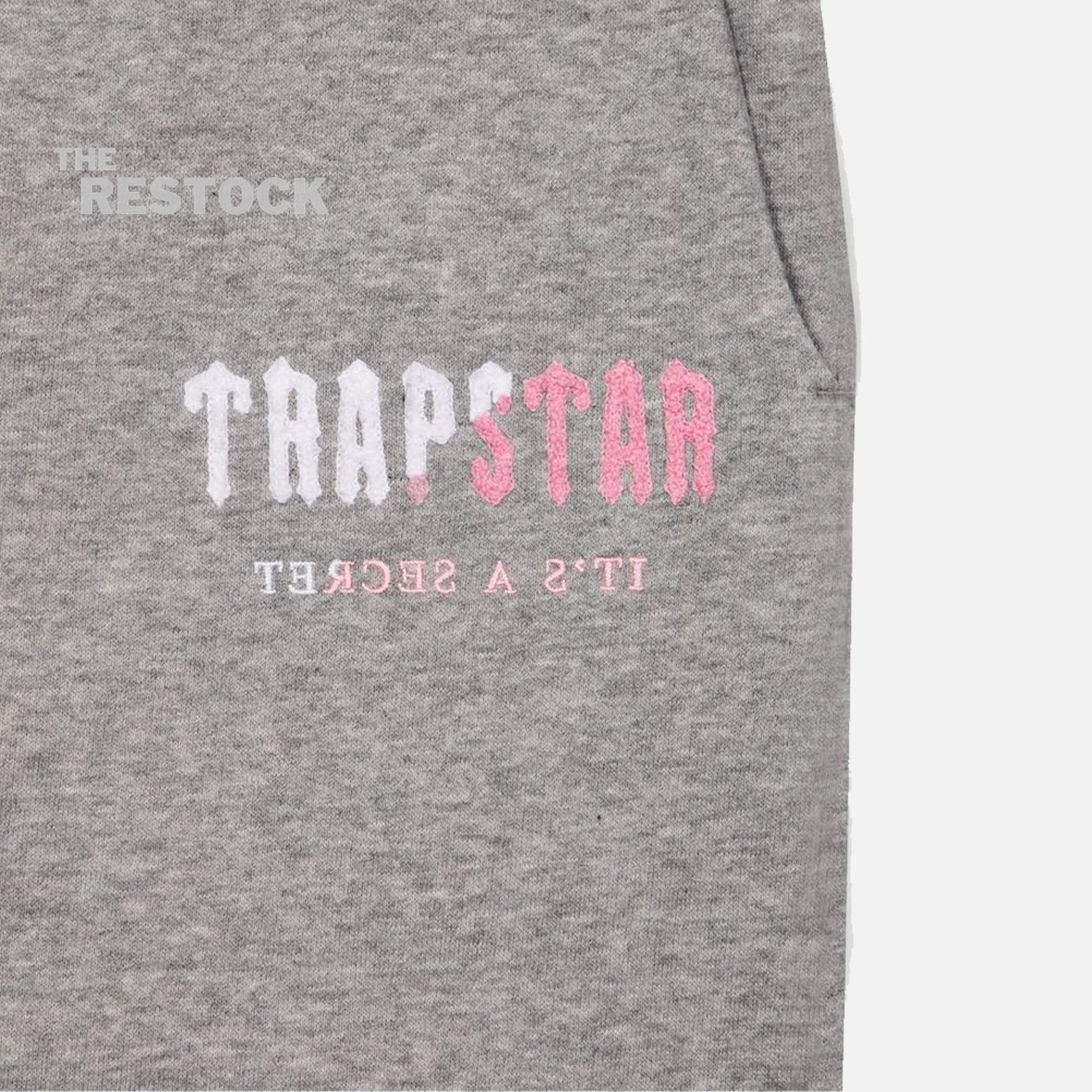 Trapstar Chenille Decoded Hooded Tracksuit - Grey / Pink