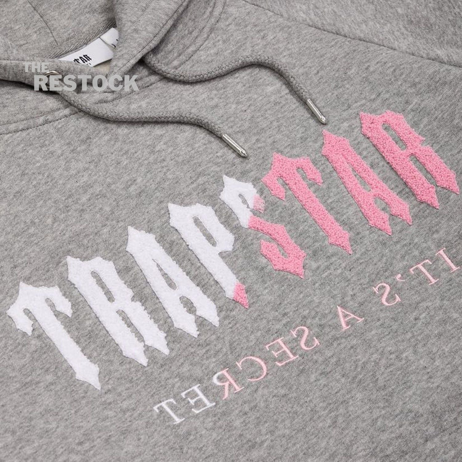 Trapstar Chenille Decoded Hooded Tracksuit - Grey / Pink