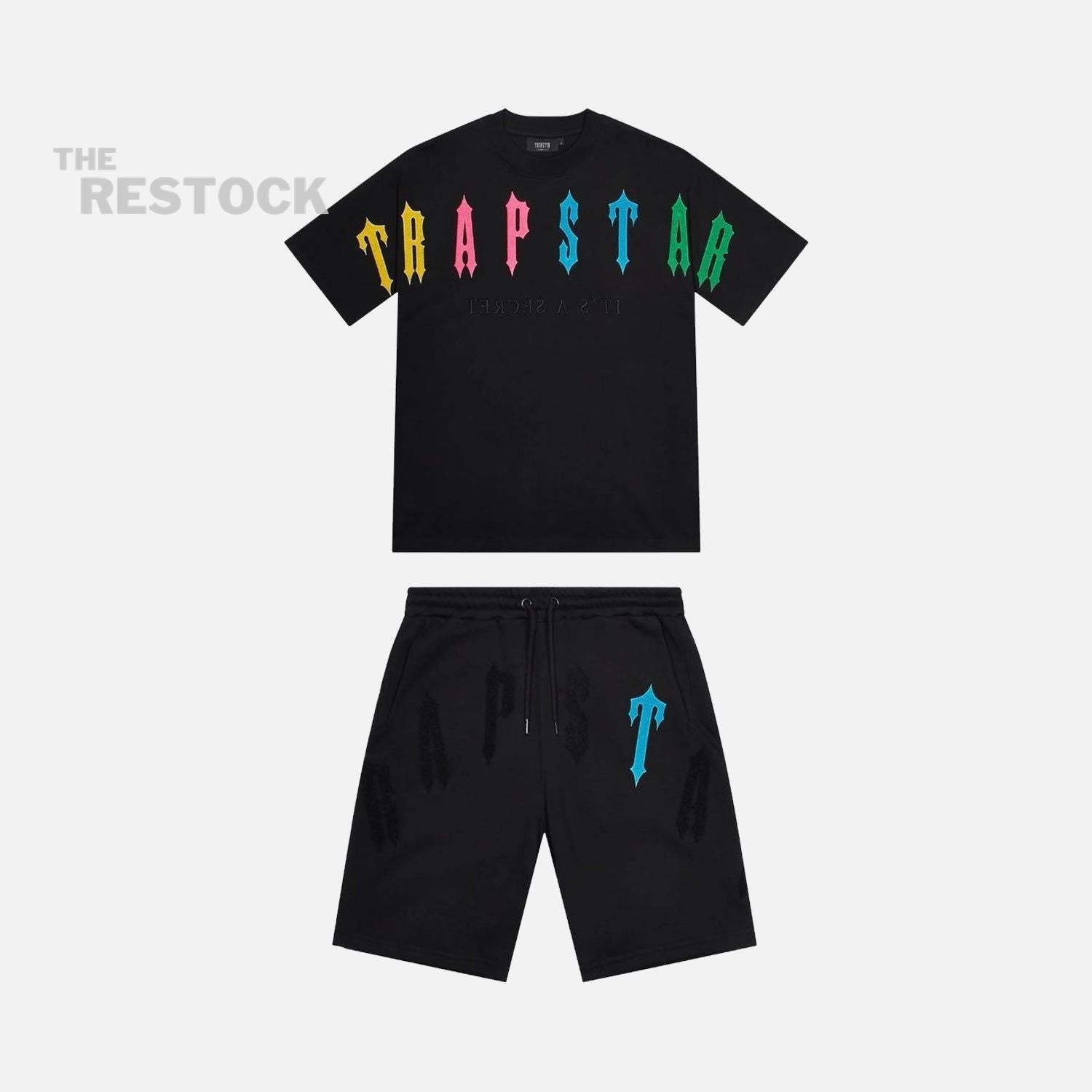 Trapstar Irongate Arch 2.0 T-Shirt & Short Set - Black / Candy Flavours