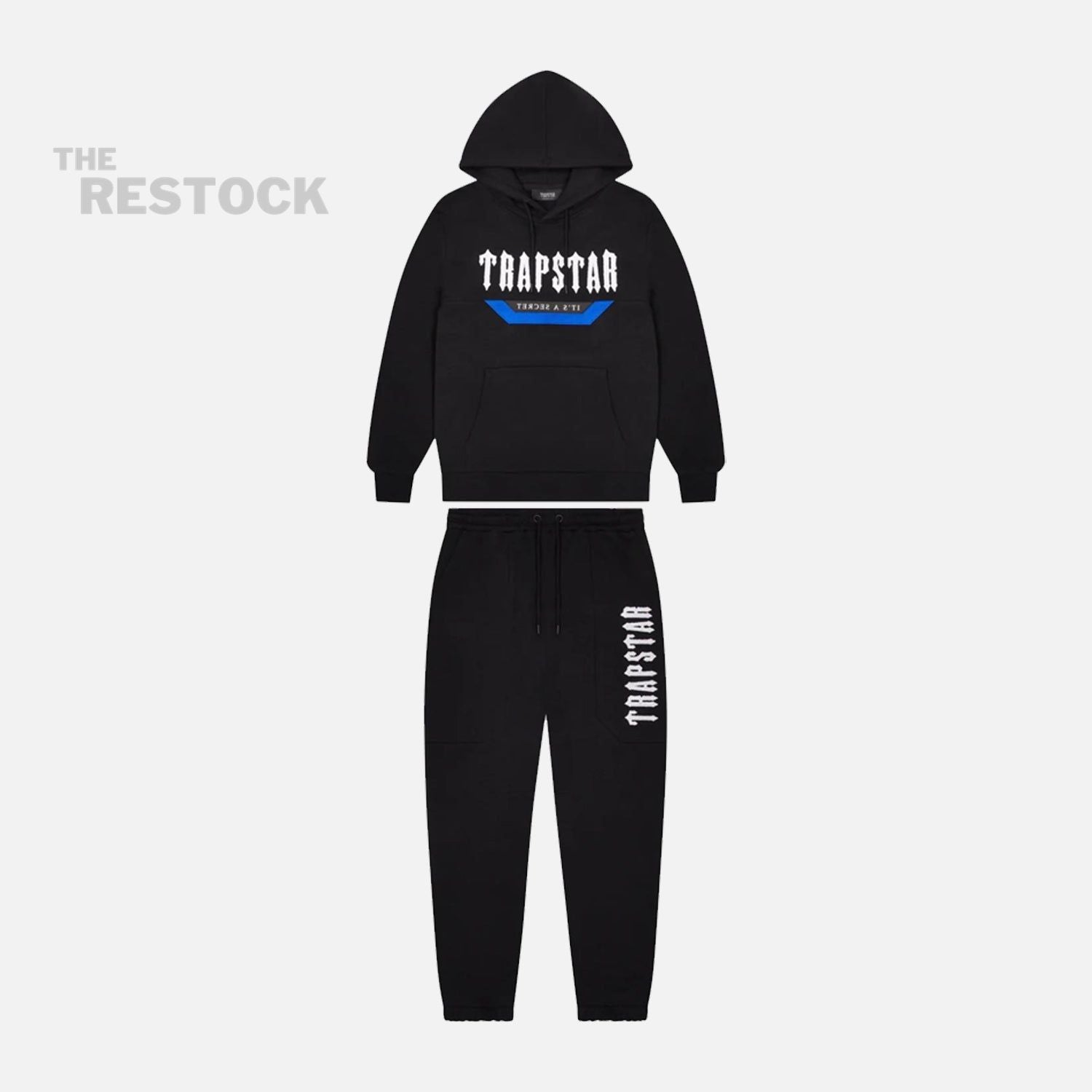 Trapstar Irongate Hooded Tracksuit - Black/Blue