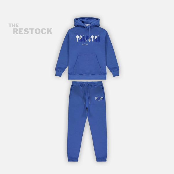 Trapstar Chenille Decoded Hooded Tracksuit - Dazzling Blue / White